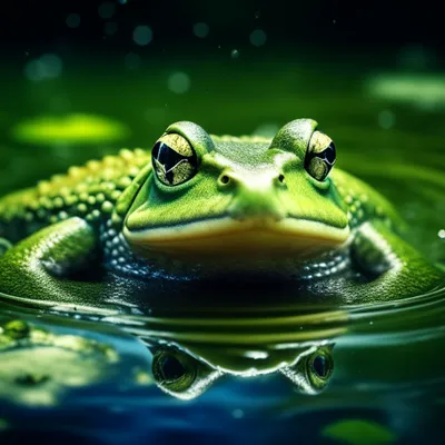 жаба в воде