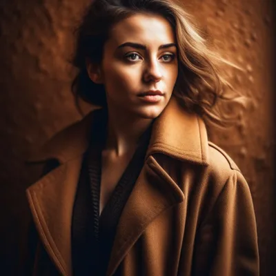 www женщина в коричневом пальто