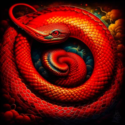 красная змея